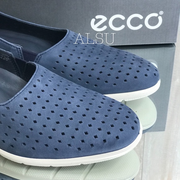 ECCO Felicia Summer Slip On Suede Blue W AUTHENTIC - Picture 6 of 8